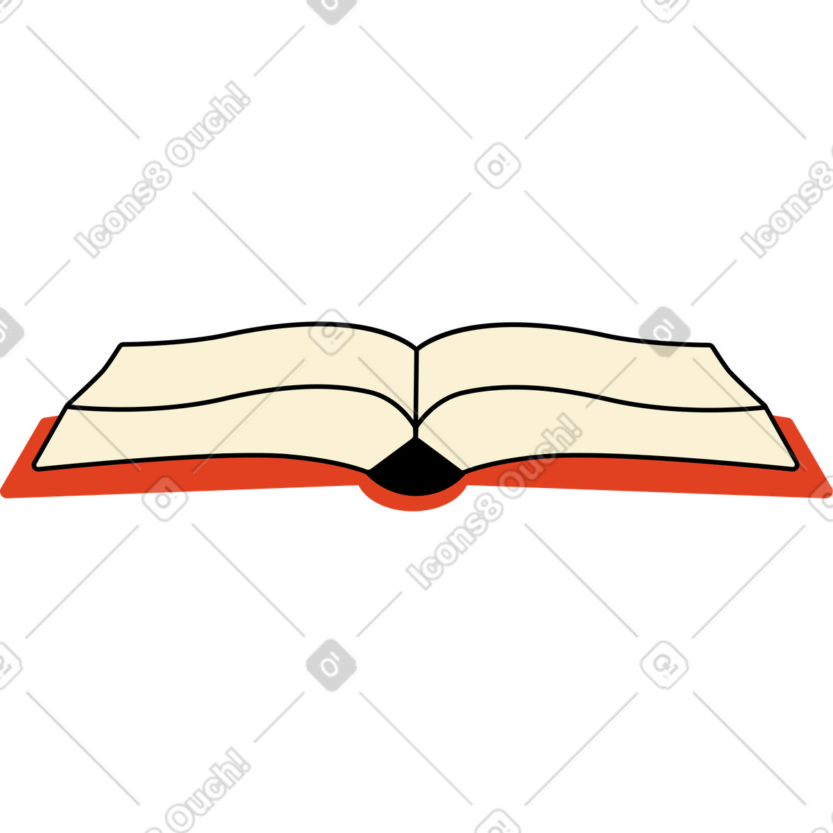 Wide open book illustration in Jelly style download in PNG, SVG
