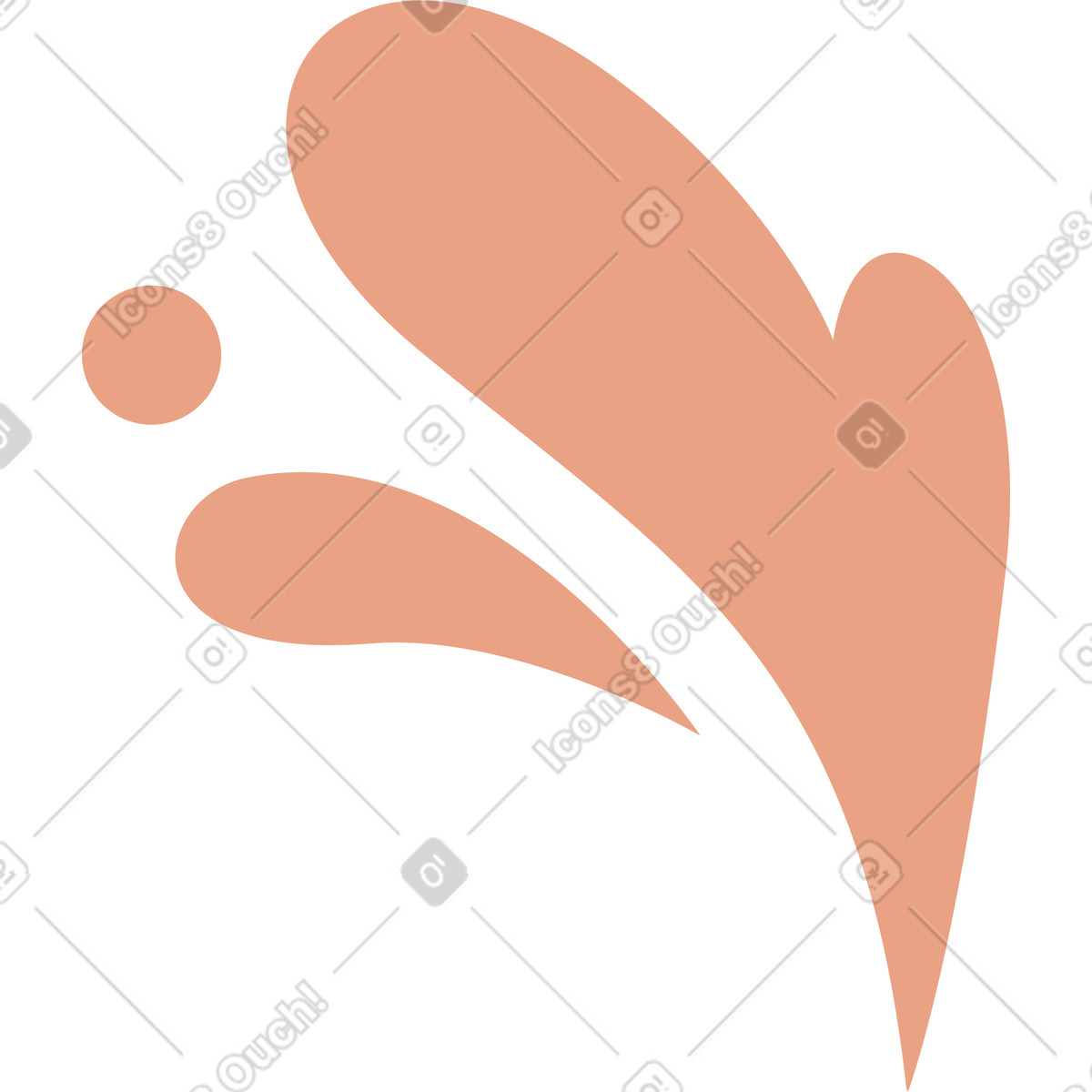 Decorative flying drops illustration in Orange style download in PNG, SVG