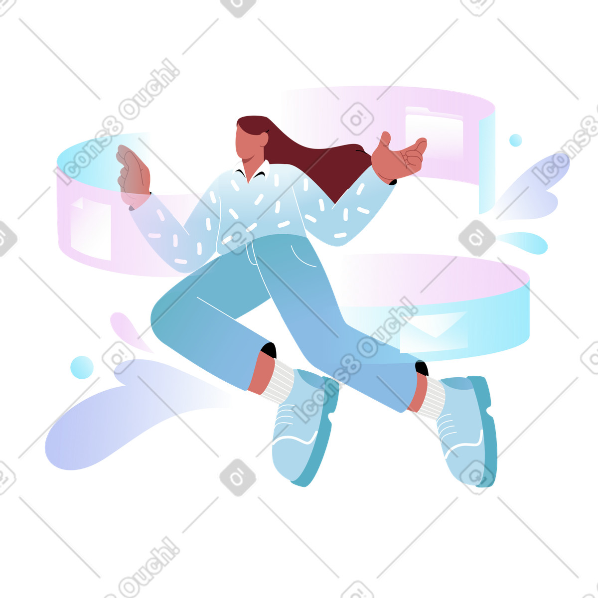 User managing tasks in a virtual environment illustration, high-quality clipart graphic for digital workplaces