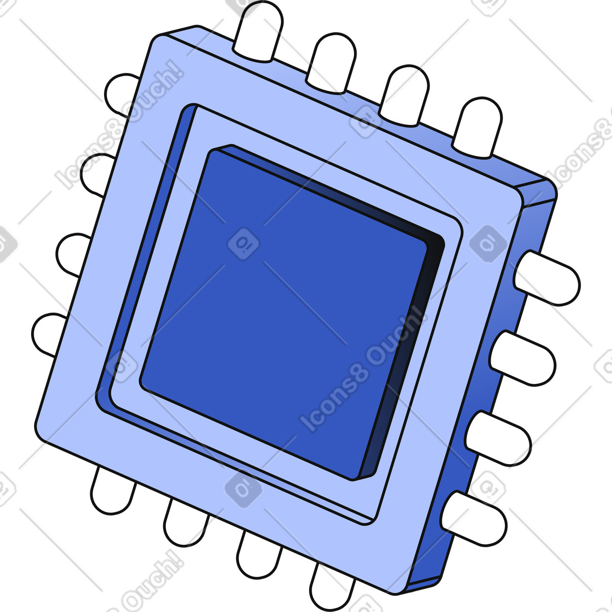 Ilustración Chip de computadora en estilo Techny a descargar en PNG y SVG