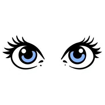 A close-up of a pair of striking "blue eyes" looking directly forward. The eyes are surrounded by detailed lashes and a textured area of skin. Light reflects off the surface of the eyes, enhancing their depth. The background is a smooth gradient, emphasizing the focus on the eyes.