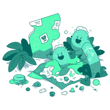 A group of teal cells is enthusiastically participating in a treasure hunt. Each cell is holding a colorful map, with intricate pathways and symbols leading to the treasure. The cells are surrounded by an array of sparkling hidden gems in various shapes and sizes. Some gems are meticulously placed under large leaves, while others are nestled in small crevices. Clues are scattered around the scene, with pieces of parchment showing hints, enhancing the adventurous atmosphere. The excitement among the cells is palpable as they work together to solve the mystery of the hidden gems.