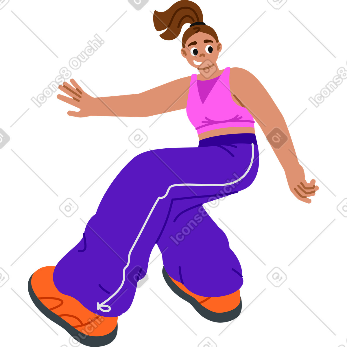 Ilustración Mujer en estilo Active a descargar en PNG y SVG