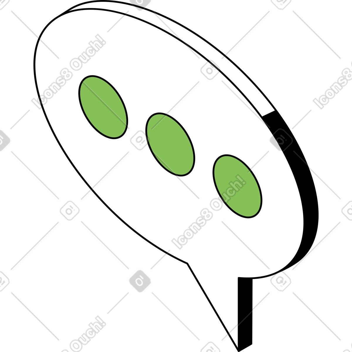 Nachrichtenblase-Illustration im Isometric-Stil als Download in PNG, SVG