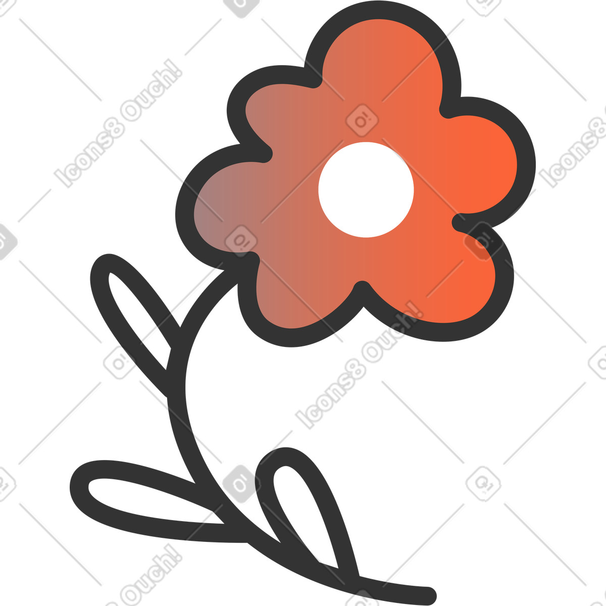 Ilustración Flor en estilo Crayon a descargar en PNG y SVG