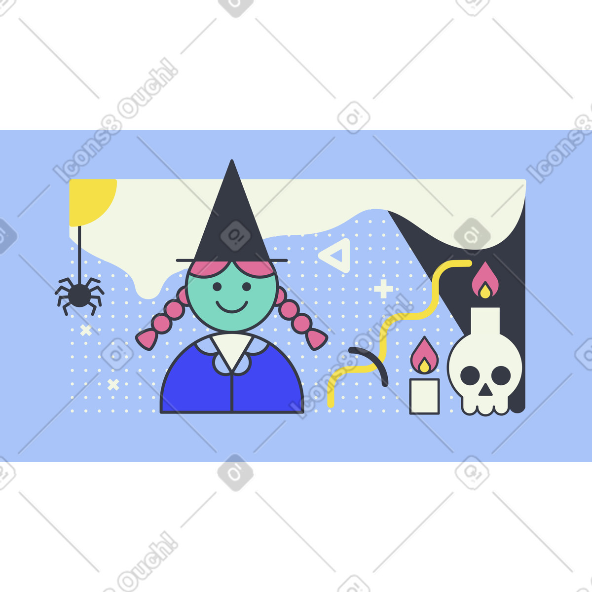 下载 Abstract 风格的 巫婆 插画，支持 PNG、SVG 格式