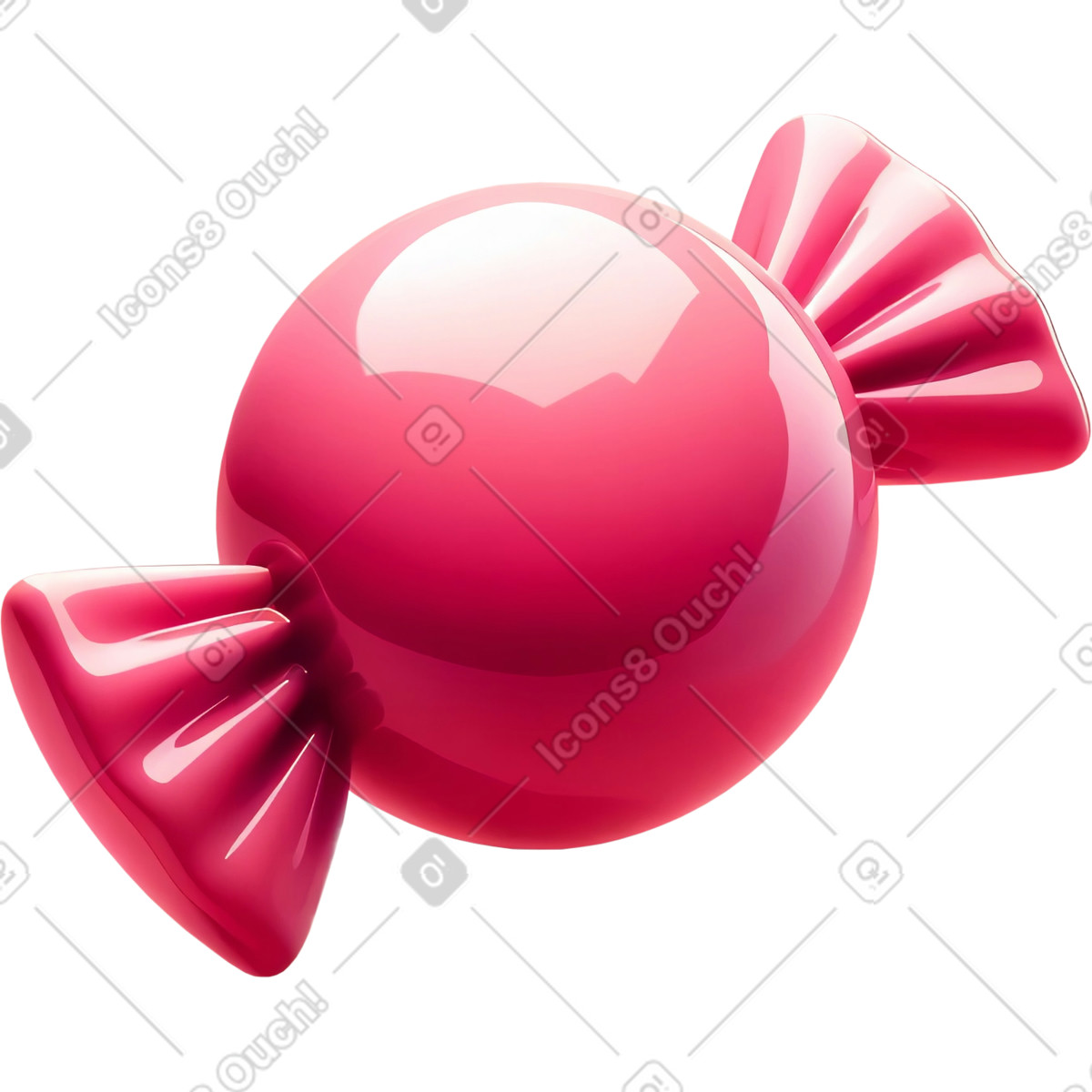 Rosa süßigkeiten-Illustration im 3D Mini-Stil als Download in PNG, SVG