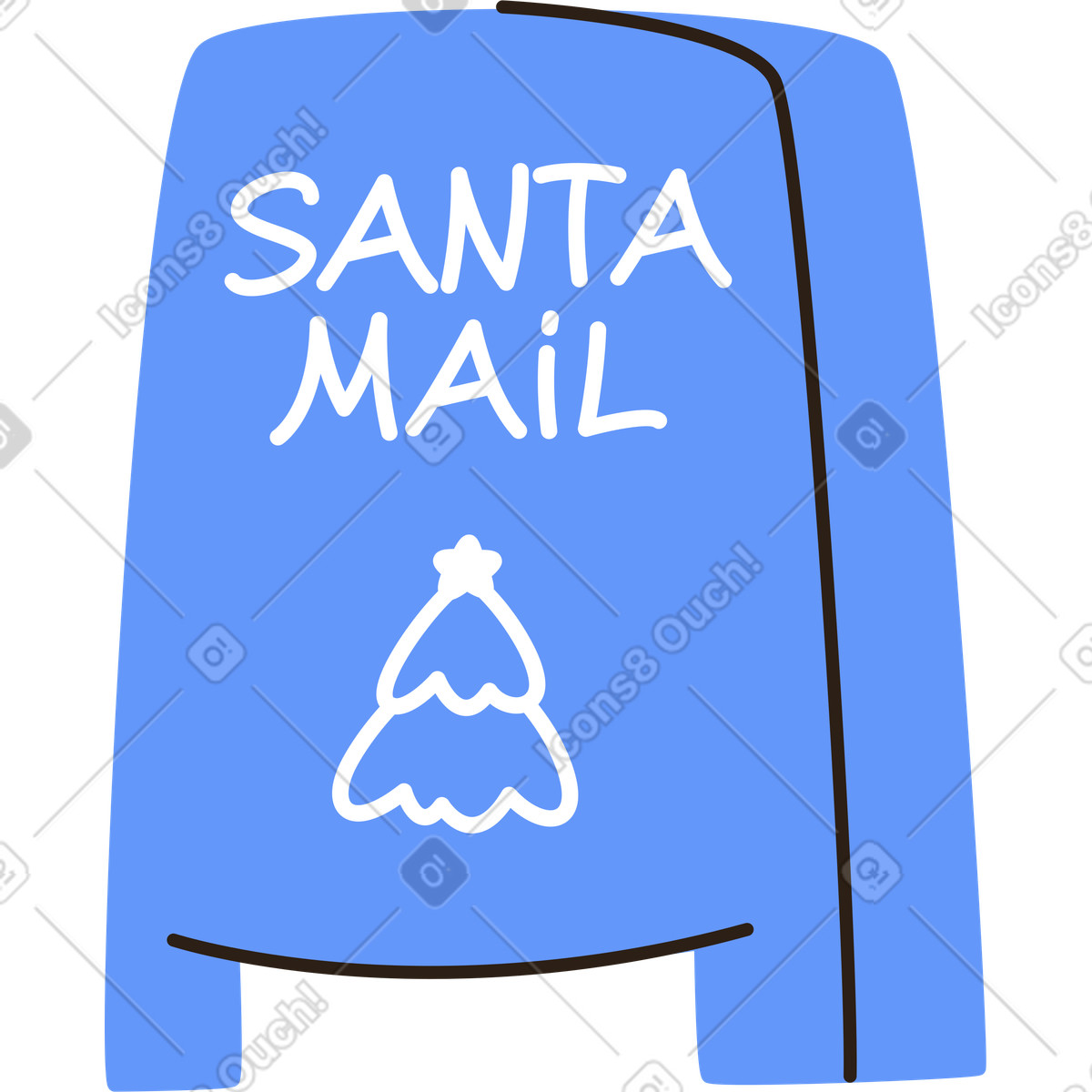 Santa mailbox illustration in Plain style download in PNG, SVG