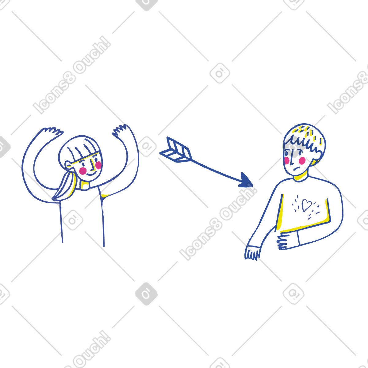 Ilustración La flecha de cupido en estilo Lime a descargar en PNG y SVG