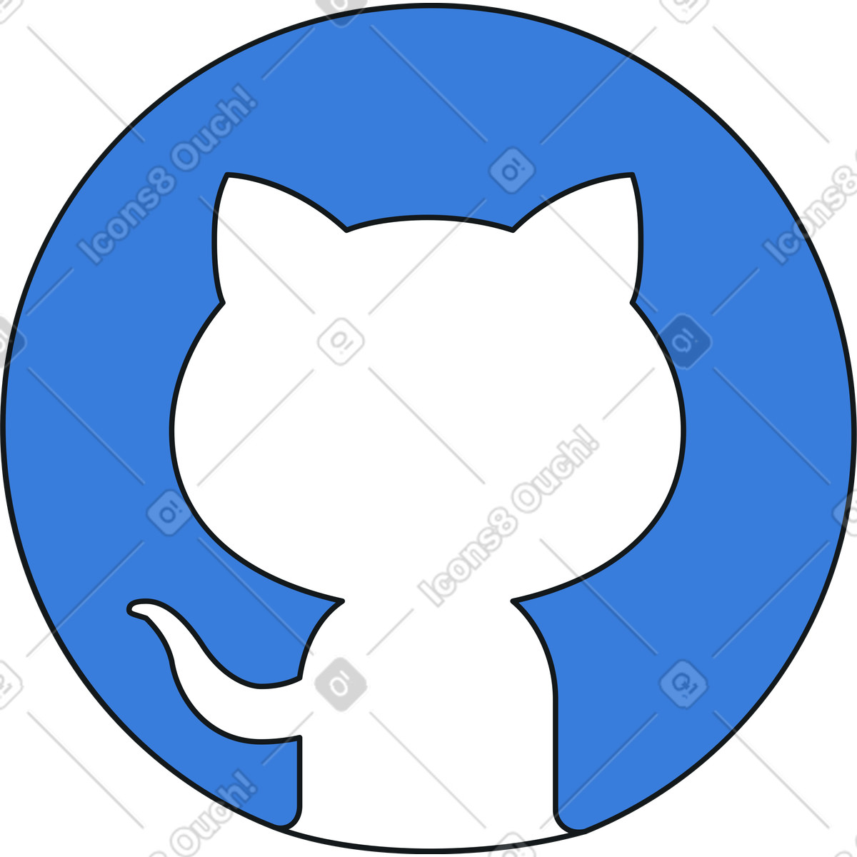 Github icon illustration in Midnight style download in PNG, SVG