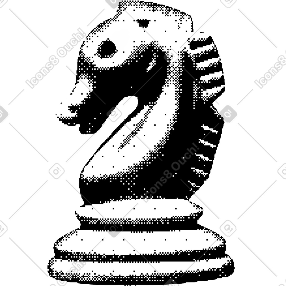 Bitmap スタイルの Knight chess のイラストをPNG、SVG形式でダウンロード