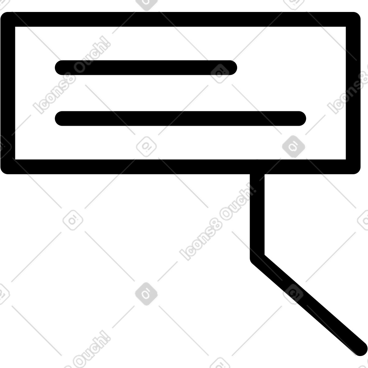 Notion Line Art 스타일의 Speech bubble outline with two horizontal text lines inside 일러스트레이션 PNG, SVG 다운로드