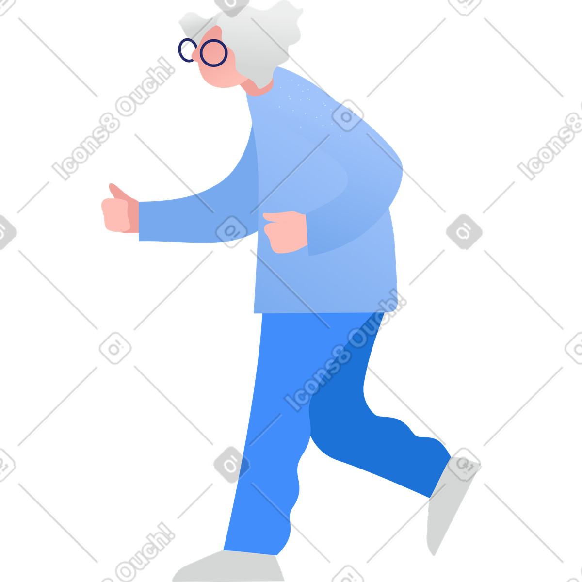 Nonna che cammina illustrazione in stile Clip scarica in PNG, SVG