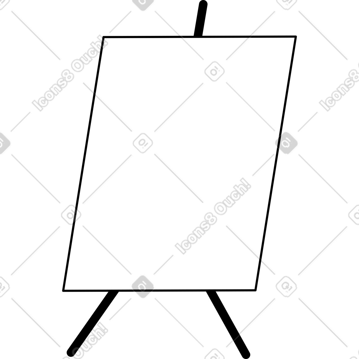 下载 Jelly 风格的 画架上空的白色画布 插画，支持 PNG、SVG 格式