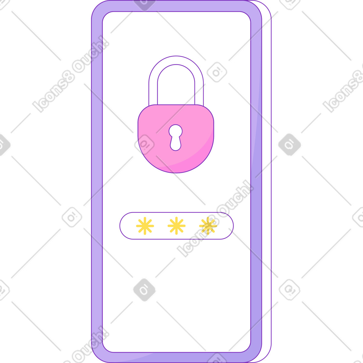 Mobile illustration in Elastic style download in PNG, SVG