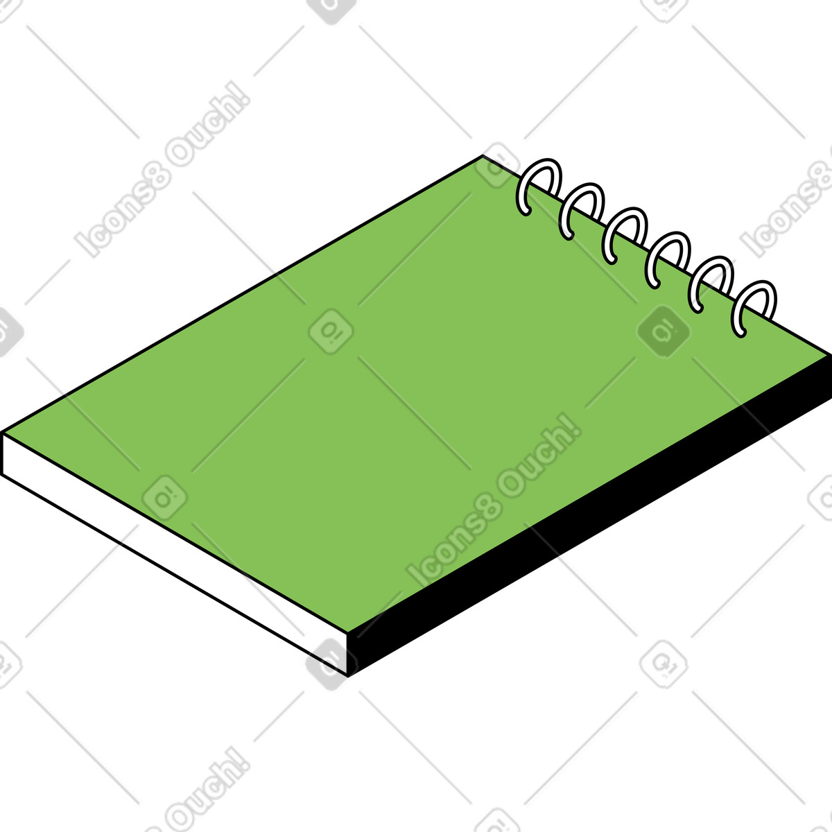 Notebook illustration in Isometric style download in PNG, SVG