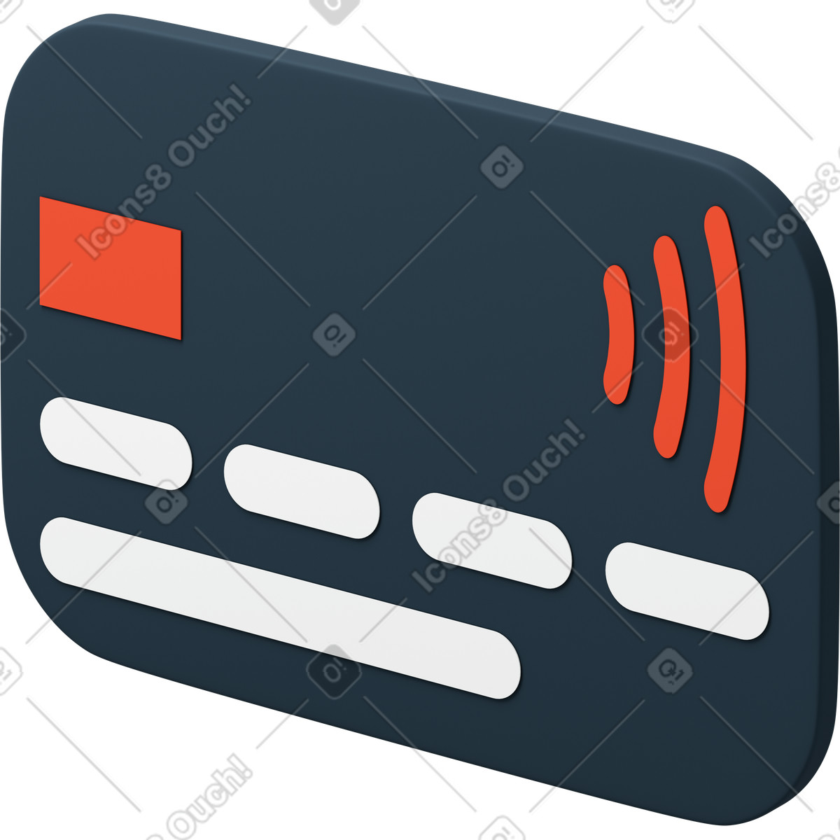 下载 3D Flame 风格的 带 nfc 芯片的黑色信用卡 插画，支持 PNG、SVG 格式