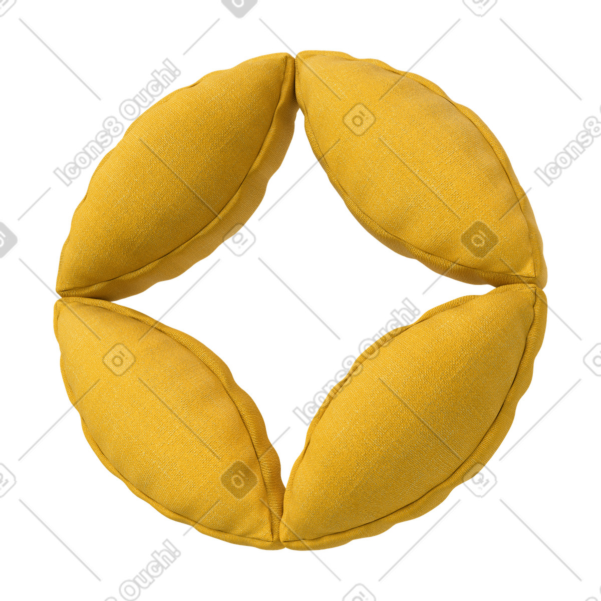 Yellow abstract shape-Illustration im 3D Plush icons-Stil als Download in PNG, SVG