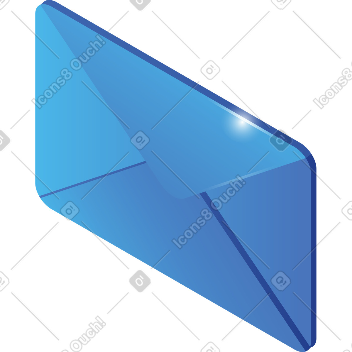 Ilustração de Envelope azul fechado em no estilo Quantum para baixar em PNG, SVG