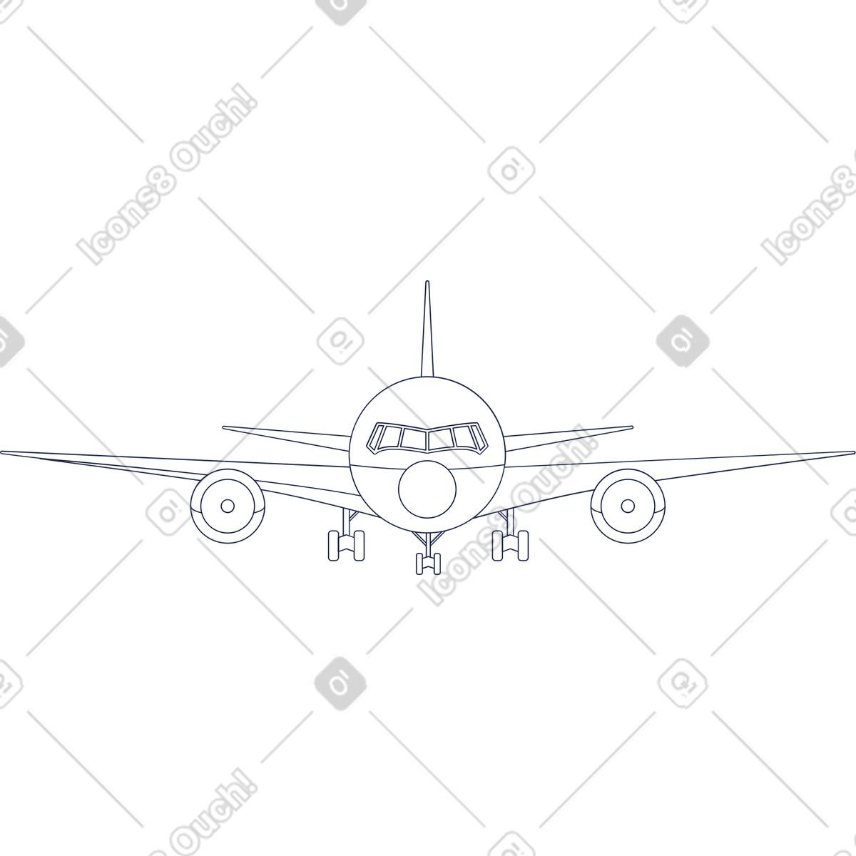 Flugzeug-Illustration im Urban Line-Stil als Download in PNG, SVG