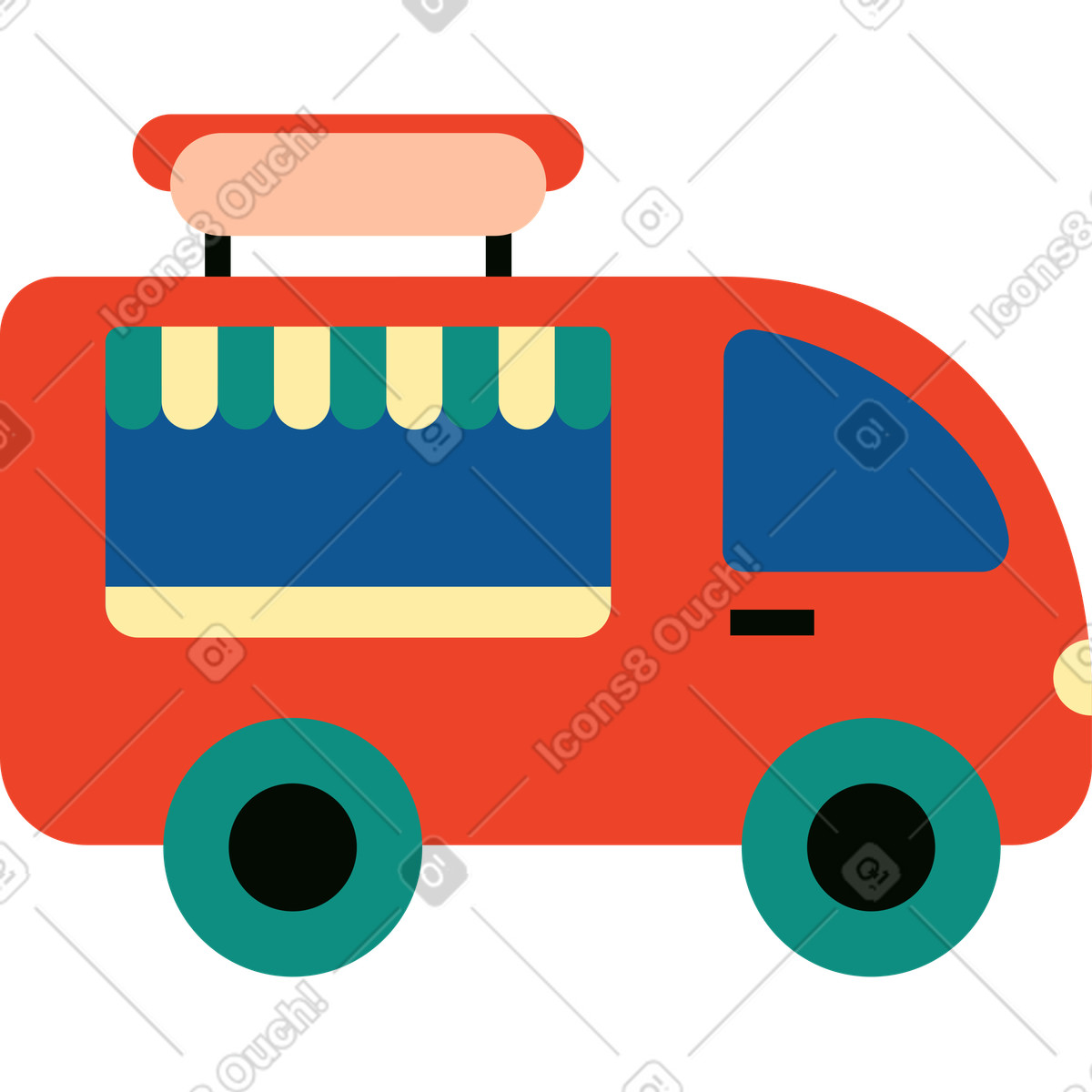 Ilustração de Caminhão comida em no estilo Polar para baixar em PNG, SVG
