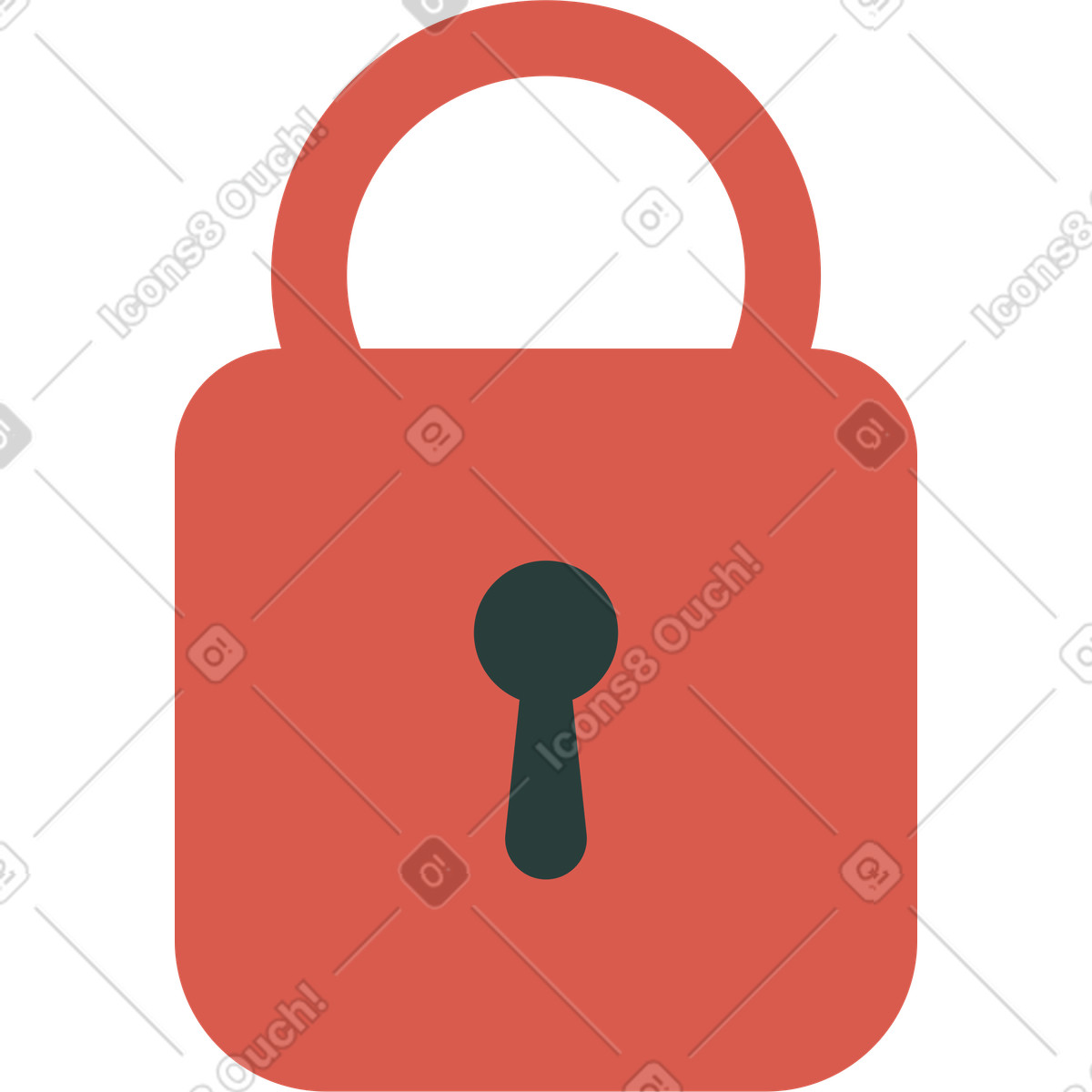 Closed lock illustration in Macaroni style download in PNG, SVG