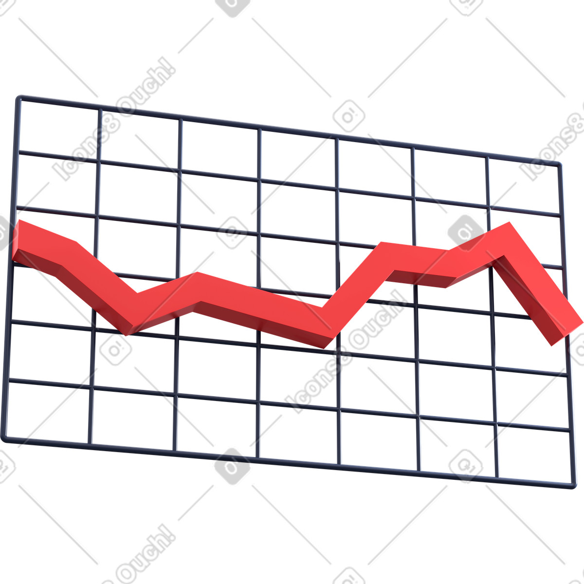 Grafic with red line illustration in PNG, SVG