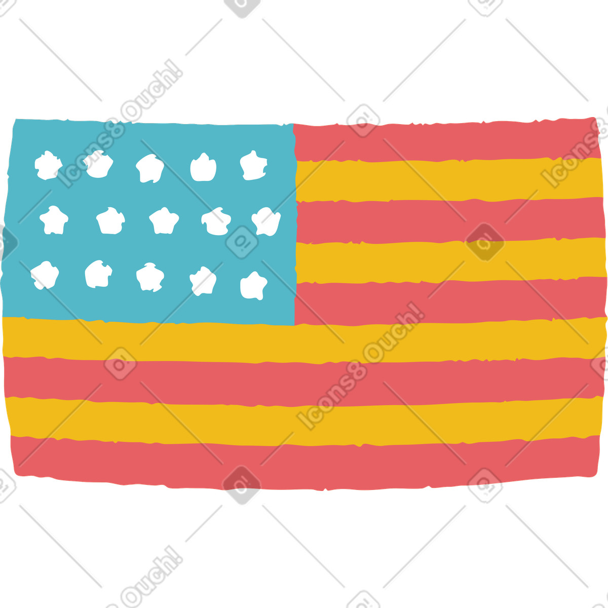 下载 Flamenco 风格的 美国国旗 插画，支持 PNG、SVG 格式