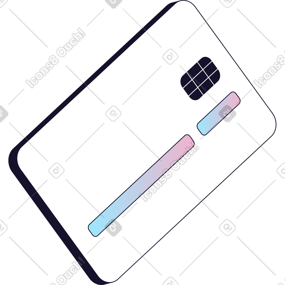 White bank card illustration in PNG, SVG