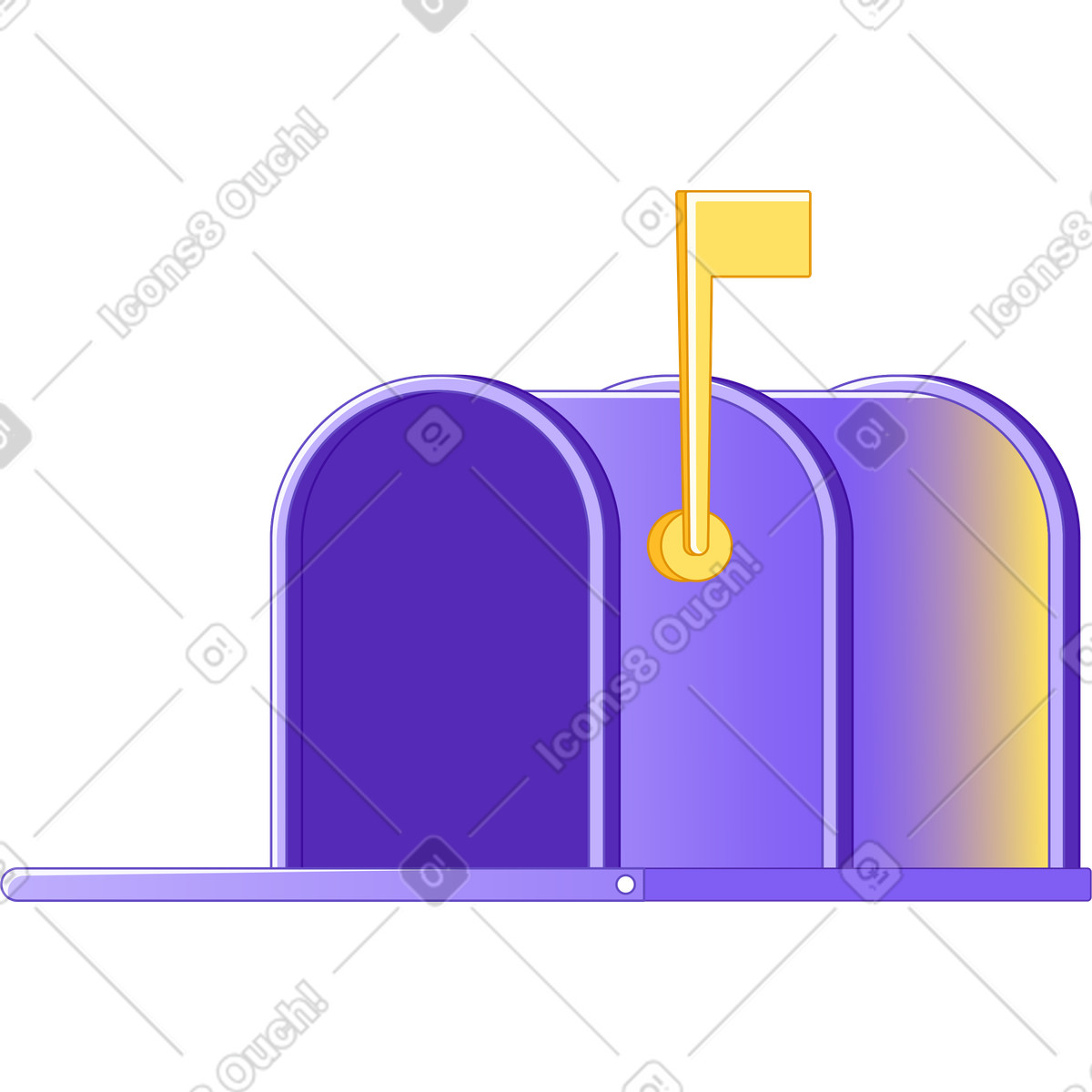 下载 Rainbow 风格的 打开邮政信箱 插画，支持 PNG、SVG 格式