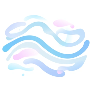 A series of flowing waves is depicted in a continuous line art style. The lines curve and twist, creating a rhythmic pattern that conveys a sense of movement. The waves are interwoven with each other, forming an intricate design. Various sections of the waves are highlighted with gradient pastel colors, transitioning smoothly from one hue to another. The overall composition captures the dynamic flow of the waves while maintaining a harmonious balance in the arrangement.