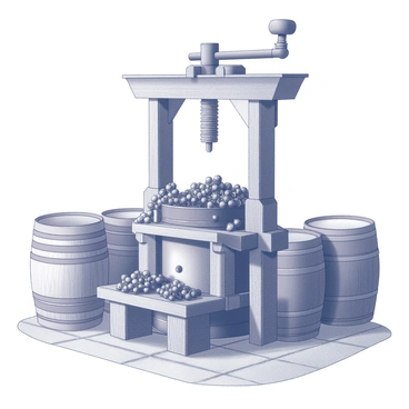 An antique wine press used in traditional Bordeaux winemaking