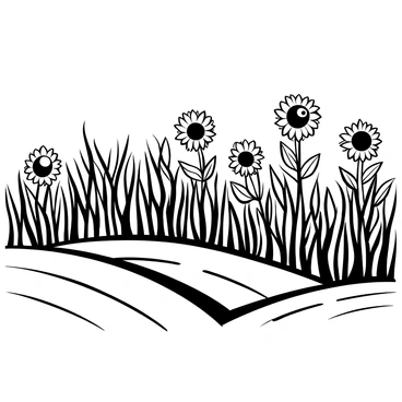 A vast field of wheat with tall stalks swaying gently in the breeze. Interspersed among the wheat are numerous tall sunflowers stretching upwards, their large round heads prominently facing the sky. The sunflowers stand out amidst the golden waves of wheat, creating a unique pattern across the landscape. The scene captures the natural beauty of the harmonious coexistence of the wheat and sunflowers.