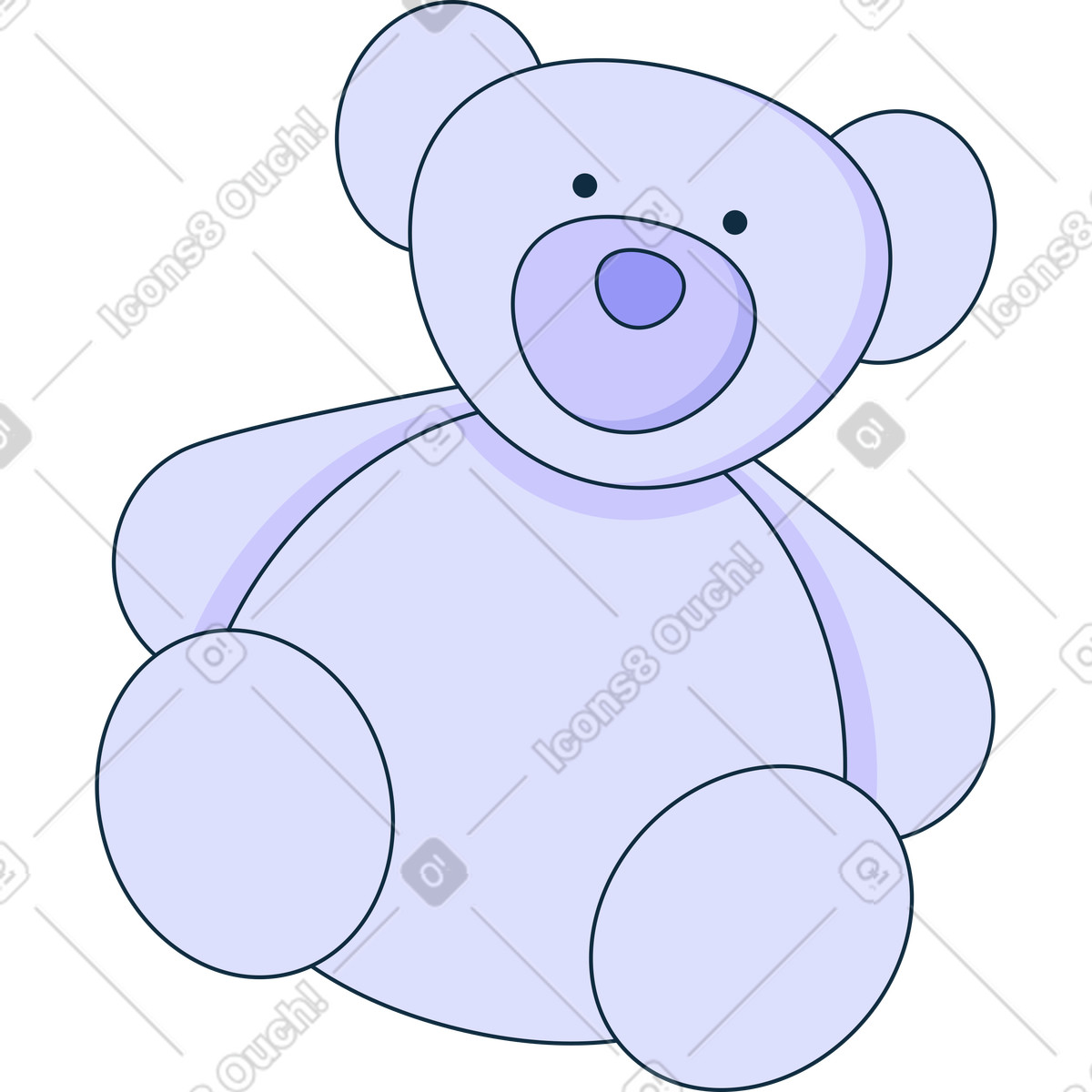 Teddy bear illustration in Bubble gum style download in PNG, SVG