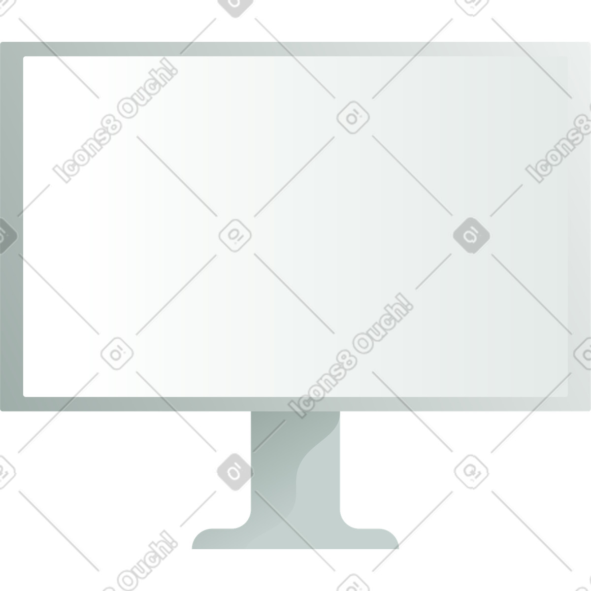 Ilustración Monitor de computadora en estilo Office a descargar en PNG y SVG