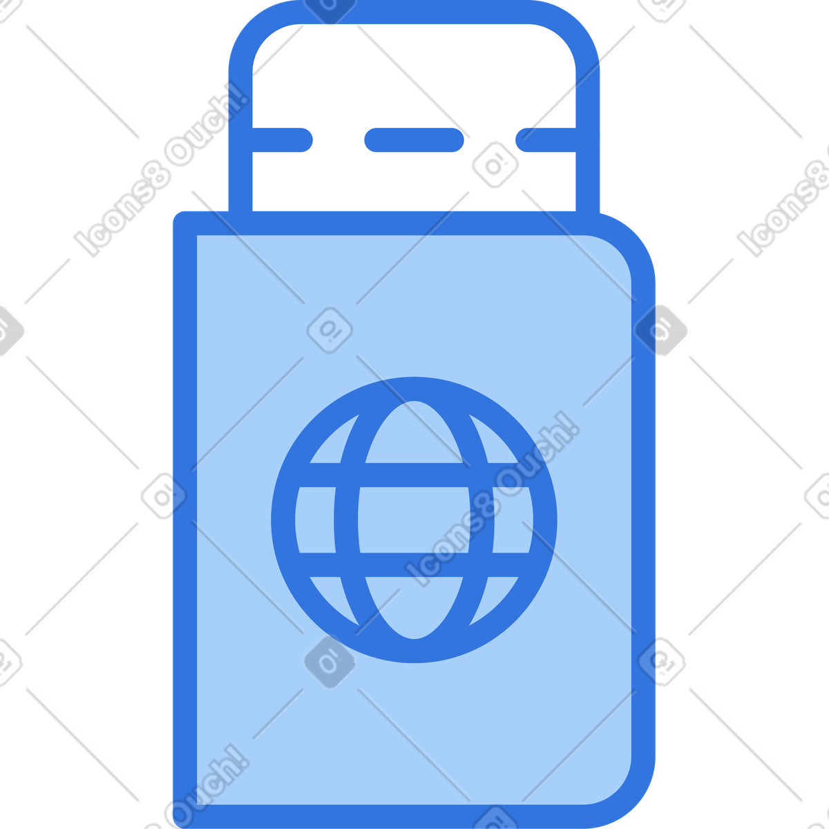 Passport with ticket illustration in Sky style download in PNG, SVG