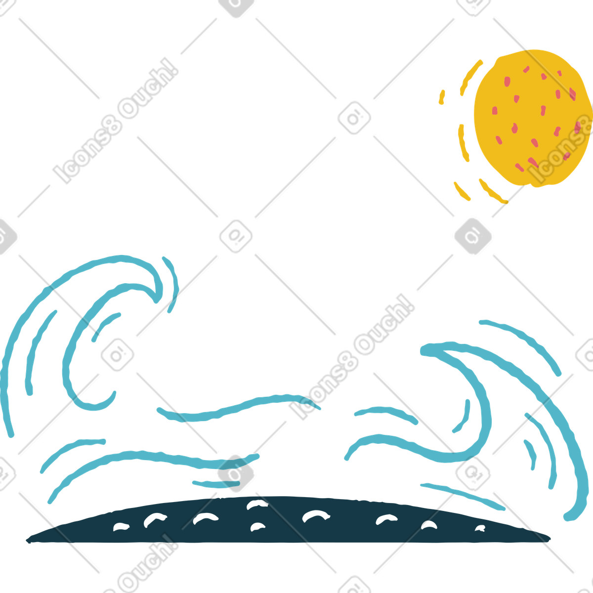 Ilustração de Mar em no estilo Flamenco para baixar em PNG, SVG