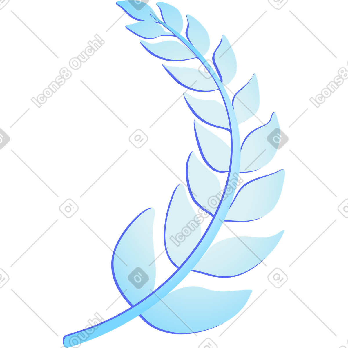 Ölzweig-Illustration im Hi-tech-Stil als Download in PNG, SVG