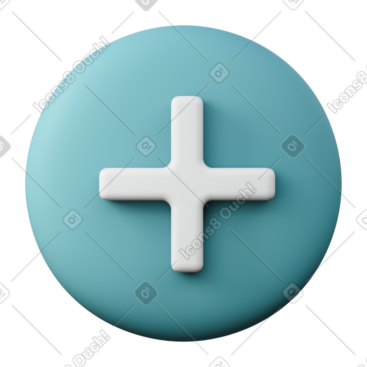 Aggiungi pulsante o segno più illustrazione in stile 3D Sugary scarica in PNG, SVG