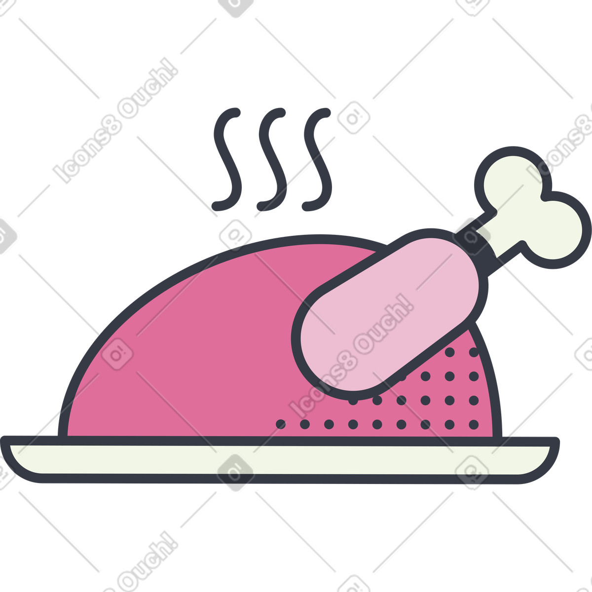 下载 Abstract 风格的 烤火鸡 插画，支持 PNG、SVG 格式