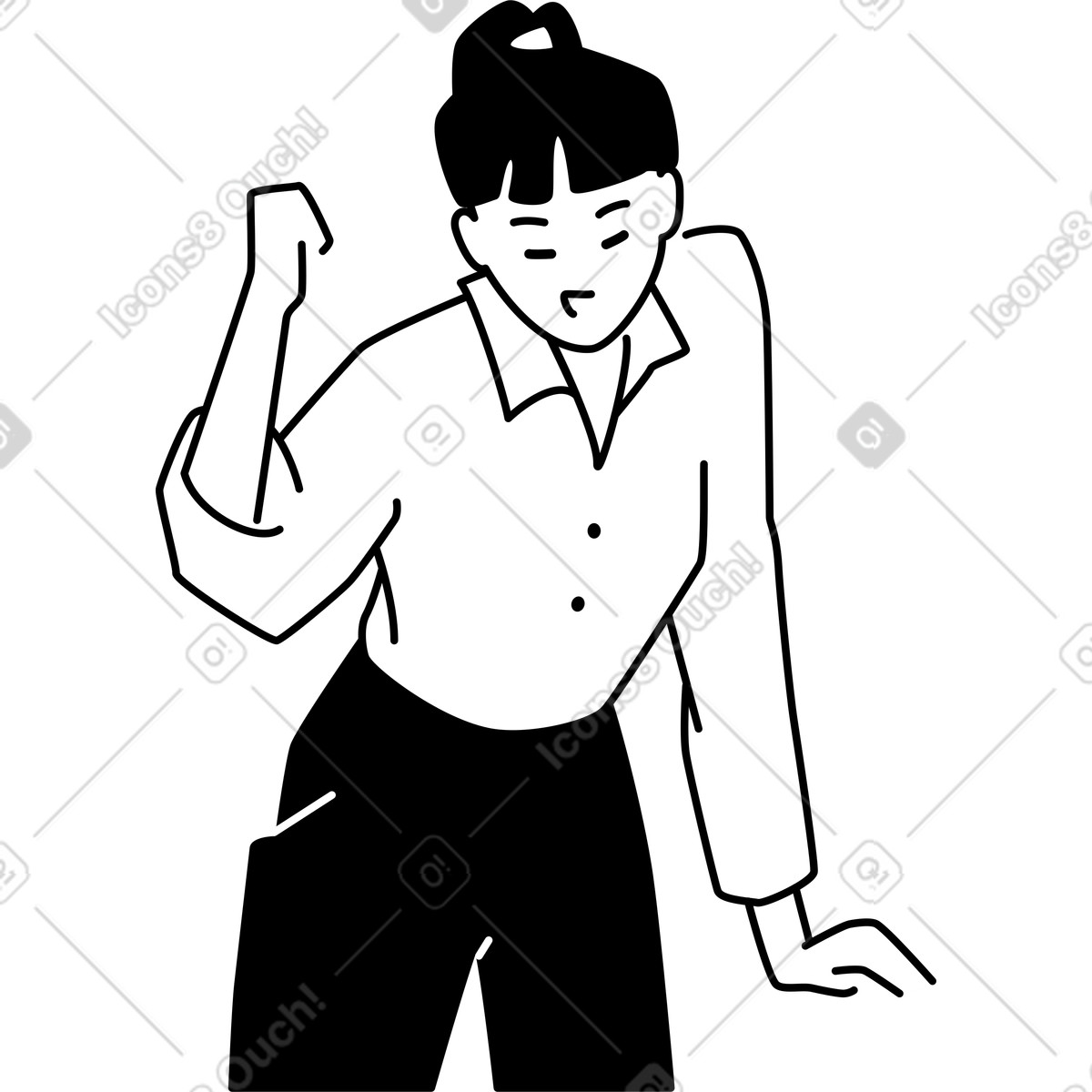Illustration Femme montrant un geste oui dans le style Weekday à télécharger aux formats PNG, SVG