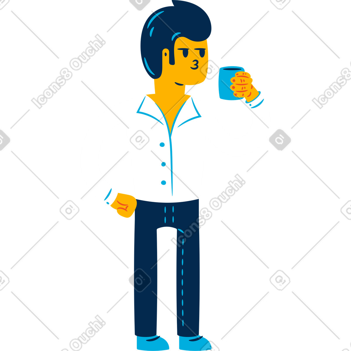 Ilustración Empleado de oficina en estilo Flame a descargar en PNG y SVG