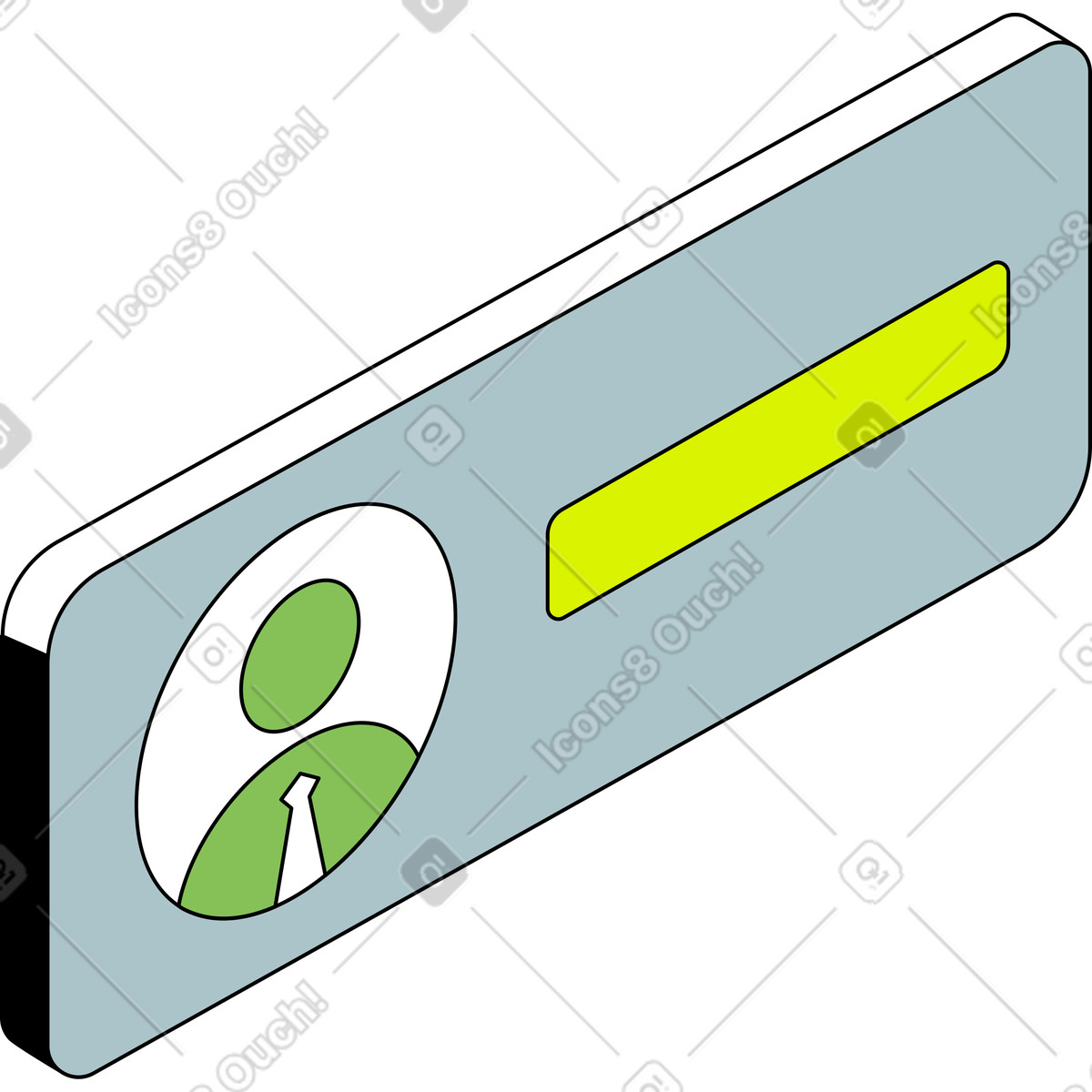 Isometric スタイルの ビジネスマンのサインが入った吹き出し のイラストをPNG、SVG形式でダウンロード