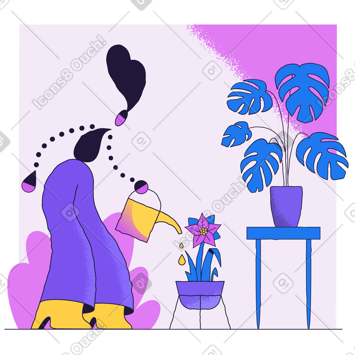 Illustration Dans le jardin style Conifer à télécharger aux formats PNG, SVG