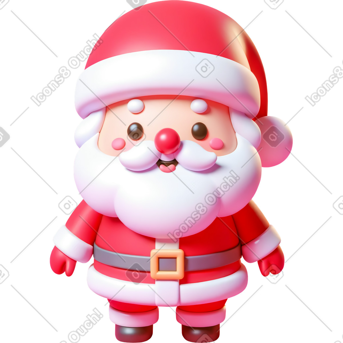 Ilustração de Papai noel fofo 3d em PNG e SVG