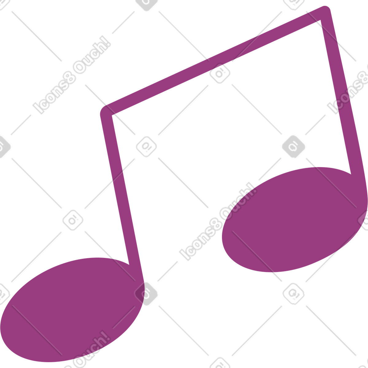 Ilustración Nota musical en estilo Sammy a descargar en PNG y SVG