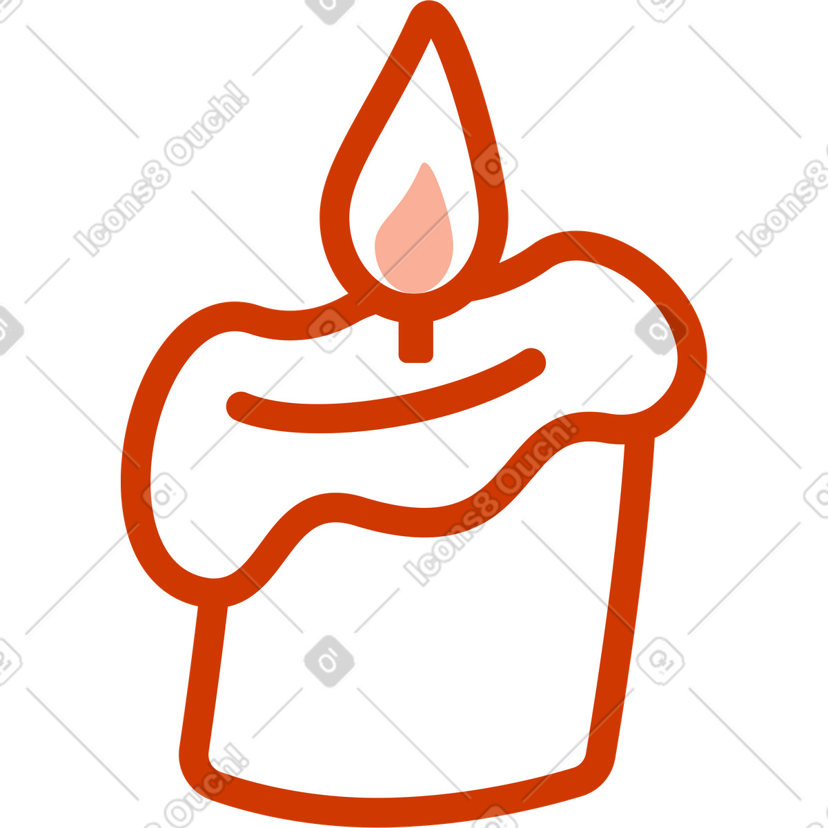 Smaller candle illustration in Natty style download in PNG, SVG