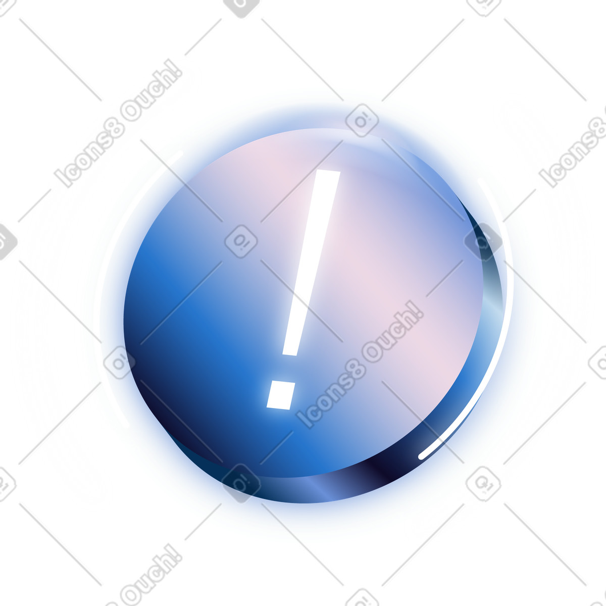 Warning sign illustration in Dimension style download in PNG, SVG