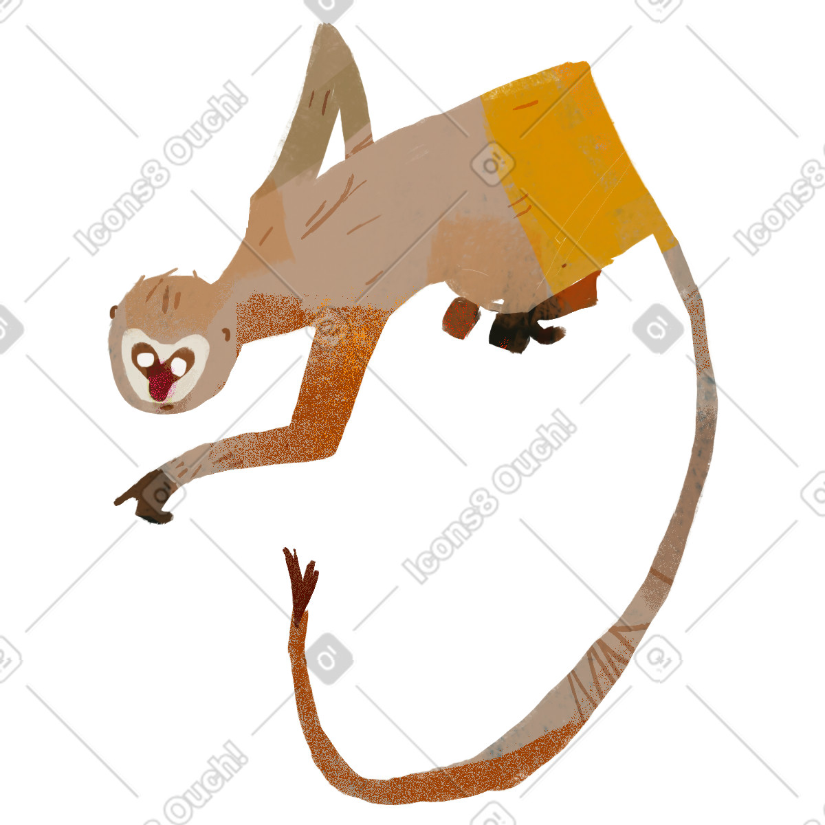 Affe-Illustration im Fabulous-Stil als Download in PNG, SVG