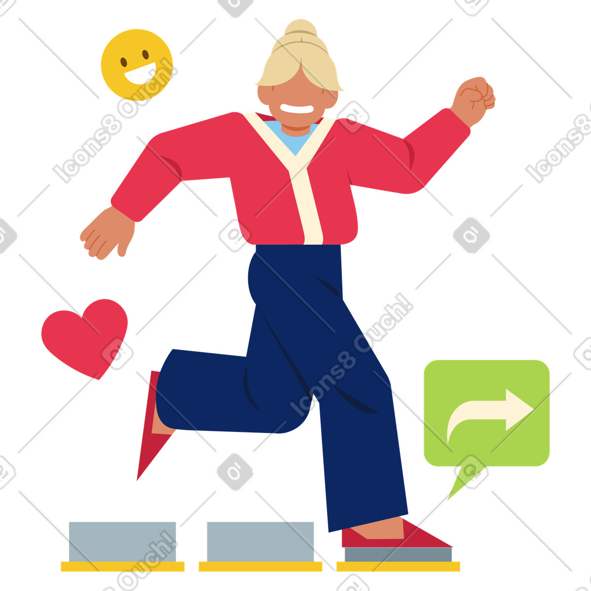 下载 Catchy 风格的 社交媒体互动：点赞、分享、表情符号 插画，支持 PNG、SVG 格式